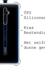 BASEY. Hoes Geschikt voor OPPO Reno 2 Hoesje Shock Proof Case Hoes Siliconen - Hoesje Geschikt voor OPPO Reno 2 Hoes Cover Shockproof - Transparant - 2 Stuks