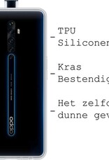 BASEY. Hoes Geschikt voor OPPO Reno 2 Hoesje Siliconen Back Cover Case - Hoesje Geschikt voor OPPO Reno 2 Hoes Cover Hoesje - Transparant