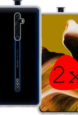 BASEY. Hoes Geschikt voor OPPO Reno 2 Hoesje Siliconen Back Cover Case - Hoesje Geschikt voor OPPO Reno 2 Hoes Cover Hoesje - Transparant - 2 Stuks