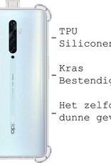 BASEY. Hoes Geschikt voor OPPO Reno 2Z Hoesje Shock Proof Case Hoes Siliconen - Hoesje Geschikt voor OPPO Reno 2Z Hoes Cover Shockproof - Transparant - 2 Stuks