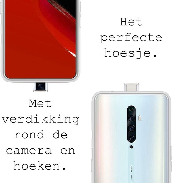 BASEY. Hoes Geschikt voor OPPO Reno 2Z Hoesje Siliconen Back Cover Case - Hoesje Geschikt voor OPPO Reno 2Z Hoes Cover Hoesje - Transparant