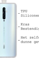 BASEY. Hoes Geschikt voor OPPO Reno 2Z Hoesje Siliconen Back Cover Case - Hoesje Geschikt voor OPPO Reno 2Z Hoes Cover Hoesje - Transparant