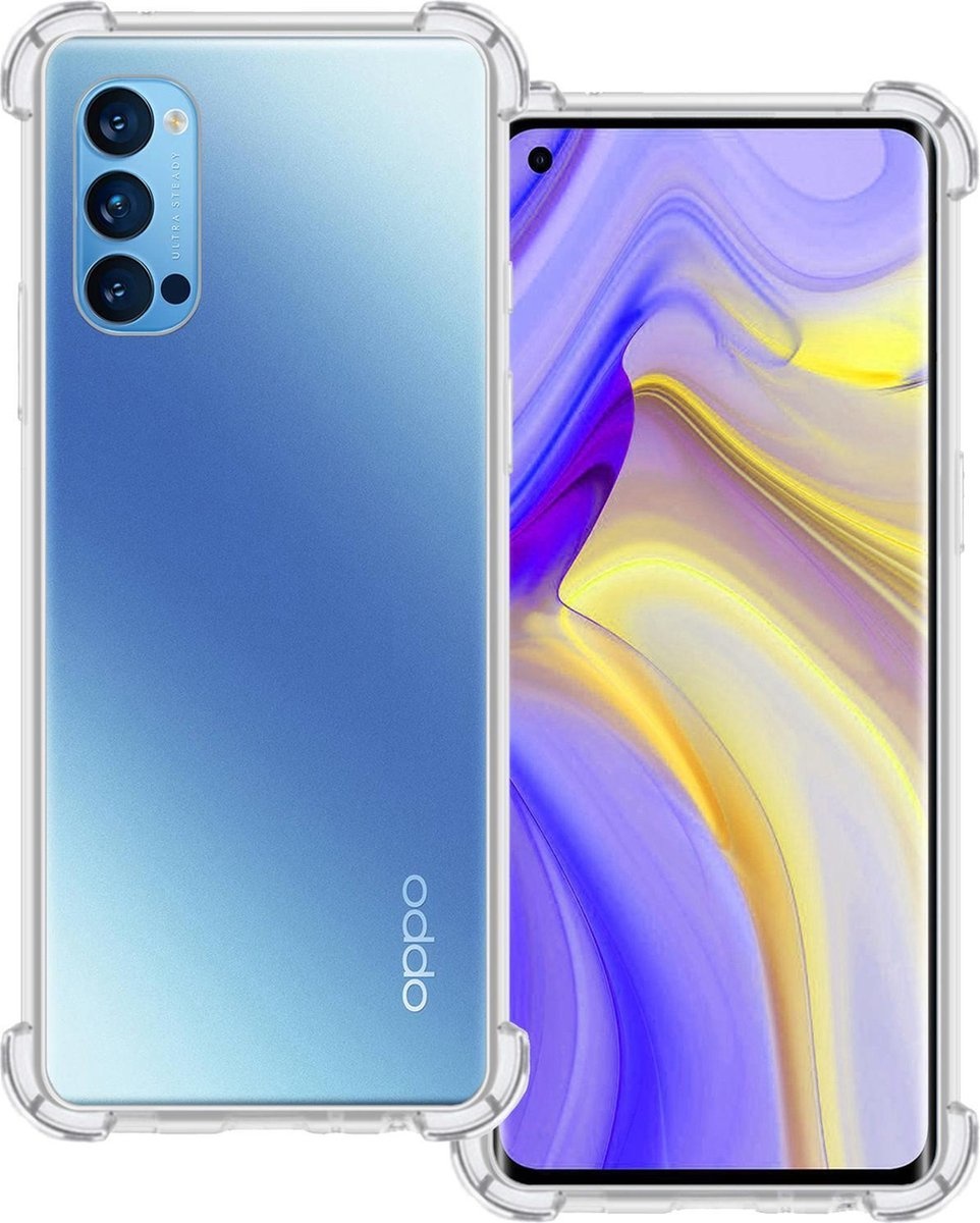 BASEY. Hoes Geschikt voor OPPO Reno 4 Pro 5G Hoesje Shock Proof Case Hoes Siliconen - Hoesje Geschikt voor OPPO Reno 4 Pro Hoes Cover Shockproof - Transparant