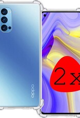 BASEY. Hoes Geschikt voor OPPO Reno 4 Pro 5G Hoesje Shock Proof Case Hoes Siliconen - Hoesje Geschikt voor OPPO Reno 4 Pro Hoes Cover Shockproof - Transparant - 2 Stuks