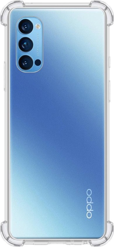 BASEY. Hoes Geschikt voor OPPO Reno 4 Pro 5G Hoesje Shock Proof Case Hoes Siliconen - Hoesje Geschikt voor OPPO Reno 4 Pro Hoes Cover Shockproof - Transparant - 2 Stuks