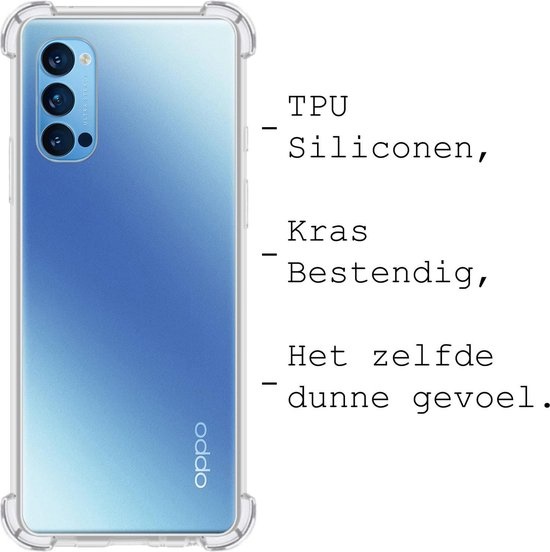 BASEY. Hoes Geschikt voor OPPO Reno 4 Pro 5G Hoesje Shock Proof Case Hoes Siliconen - Hoesje Geschikt voor OPPO Reno 4 Pro Hoes Cover Shockproof - Transparant - 2 Stuks
