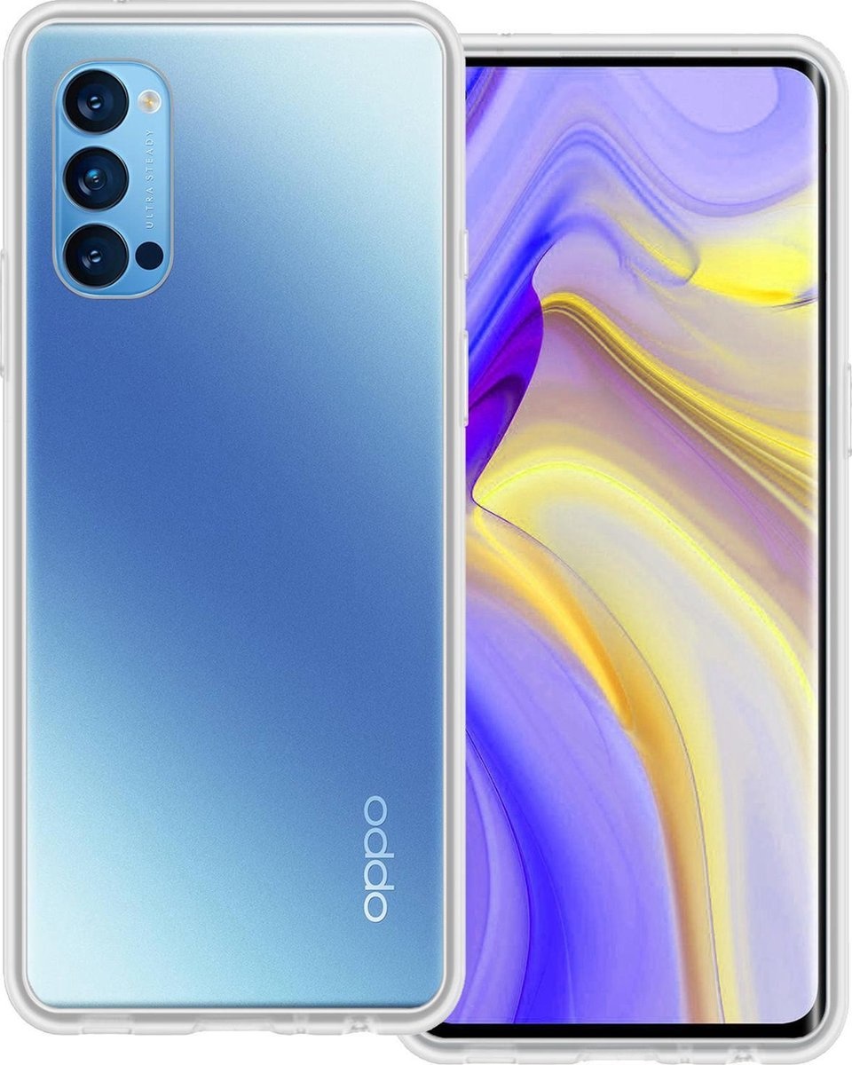BASEY. Hoes Geschikt voor OPPO Reno 4 Pro 5G Hoesje Siliconen Back Cover Case - Hoesje Geschikt voor OPPO Reno 4 Pro Hoes Cover Hoesje - Transparant