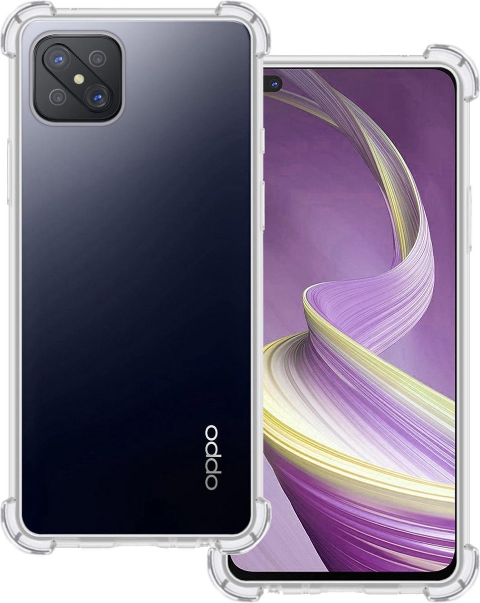 BASEY. Hoes Geschikt voor OPPO Reno4 Z 5G Hoesje Shock Proof Case Hoes Siliconen - Hoesje Geschikt voor OPPO Reno 4Z 5G Hoes Cover Shockproof - Transparant