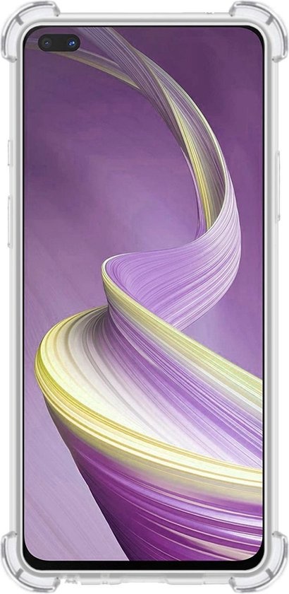 BASEY. Hoes Geschikt voor OPPO Reno4 Z 5G Hoesje Shock Proof Case Hoes Siliconen - Hoesje Geschikt voor OPPO Reno 4Z 5G Hoes Cover Shockproof - Transparant - 2 Stuks