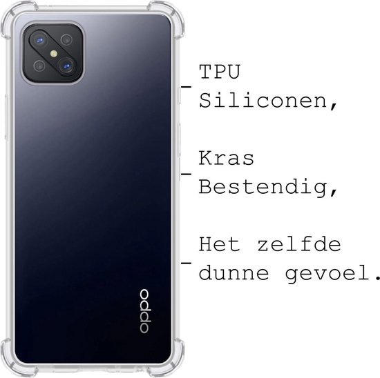 BASEY. Hoes Geschikt voor OPPO Reno4 Z 5G Hoesje Shock Proof Case Hoes Siliconen - Hoesje Geschikt voor OPPO Reno 4Z 5G Hoes Cover Shockproof - Transparant - 2 Stuks