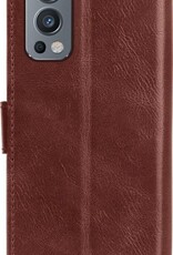 BASEY. Hoes Geschikt voor OnePlus Nord 2 Hoesje Bookcase Hoes Flip Case Book Cover - Hoesje Geschikt voor OnePlus Nord 2 Hoes Book Case Hoesje - Bruin