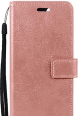 BASEY. Hoes Geschikt voor OnePlus Nord 2 Hoesje Bookcase Hoes Flip Case Book Cover - Hoesje Geschikt voor OnePlus Nord 2 Hoes Book Case Hoesje - Rosé goud