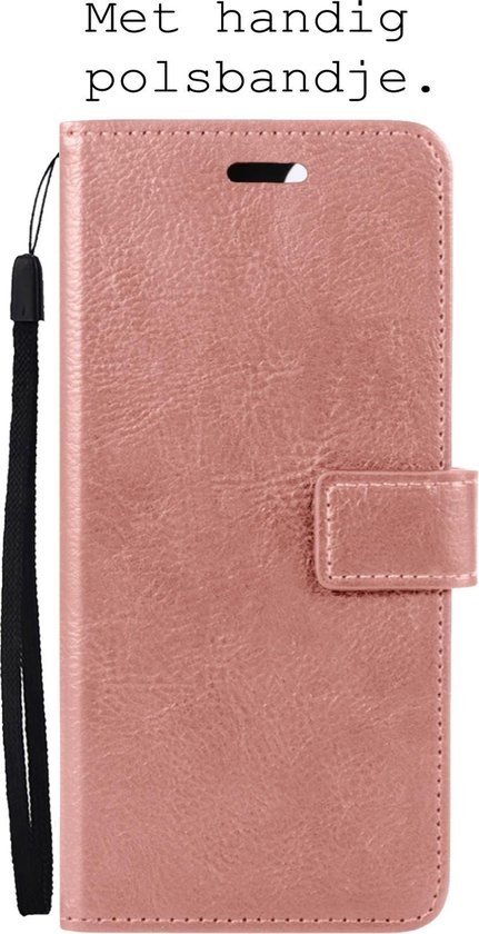 BASEY. Hoes Geschikt voor OnePlus Nord 2 Hoesje Bookcase Hoes Flip Case Book Cover - Hoesje Geschikt voor OnePlus Nord 2 Hoes Book Case Hoesje - Rosé goud