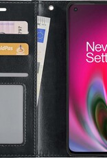 BASEY. Hoes Geschikt voor OnePlus Nord 2 Hoesje Bookcase Hoes Flip Case Book Cover - Hoesje Geschikt voor OnePlus Nord 2 Hoes Book Case Hoesje - Zwart
