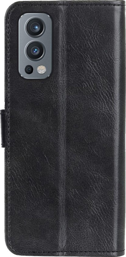 BASEY. Hoes Geschikt voor OnePlus Nord 2 Hoesje Bookcase Hoes Flip Case Book Cover - Hoesje Geschikt voor OnePlus Nord 2 Hoes Book Case Hoesje - Zwart