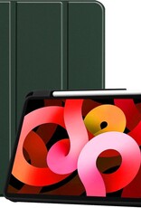 BASEY. Hoesje Geschikt voor iPad Air 2020 Hoes Case Tablet Hoesje Tri-fold Met Uitsparing Geschikt voor Apple Pencil - Hoes Geschikt voor iPad Air 4 2020 Hoesje Hard Cover Bookcase Hoes - Donkergroen