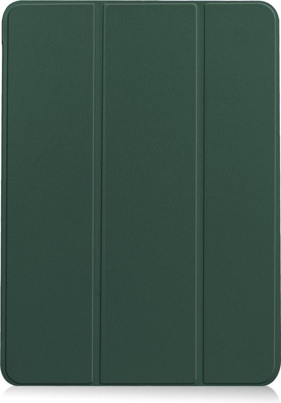 BASEY. Hoesje Geschikt voor iPad Air 2020 Hoes Case Tablet Hoesje Tri-fold Met Uitsparing Geschikt voor Apple Pencil - Hoes Geschikt voor iPad Air 4 2020 Hoesje Hard Cover Bookcase Hoes - Donkergroen