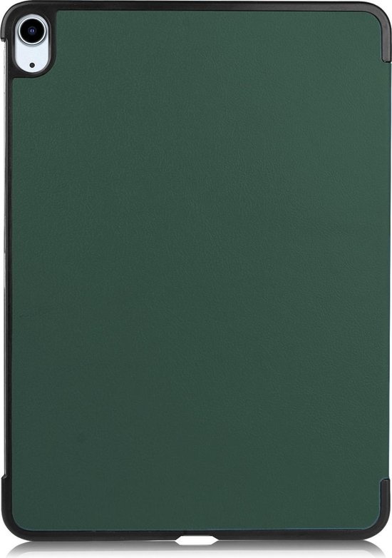 BASEY. Hoesje Geschikt voor iPad Air 2020 Hoes Case Tablet Hoesje Tri-fold Met Uitsparing Geschikt voor Apple Pencil - Hoes Geschikt voor iPad Air 4 2020 Hoesje Hard Cover Bookcase Hoes - Donkergroen