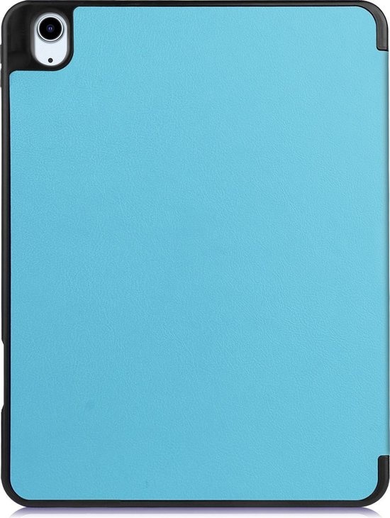 BASEY. Hoesje Geschikt voor iPad Air 2020 Hoes Case Tablet Hoesje Tri-fold Met Uitsparing Geschikt voor Apple Pencil - Hoes Geschikt voor iPad Air 4 2020 Hoesje Hard Cover Bookcase Hoes - Lichtblauw