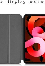 BASEY. Hoesje Geschikt voor iPad Air 2020 Hoes Case Tablet Hoesje Tri-fold Met Uitsparing Geschikt voor Apple Pencil - Hoes Geschikt voor iPad Air 4 2020 Hoesje Hard Cover Bookcase Hoes - Paars
