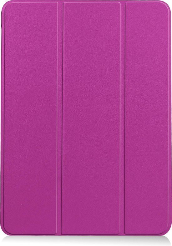 BASEY. Hoesje Geschikt voor iPad Air 2020 Hoes Case Tablet Hoesje Tri-fold Met Uitsparing Geschikt voor Apple Pencil - Hoes Geschikt voor iPad Air 4 2020 Hoesje Hard Cover Bookcase Hoes - Paars