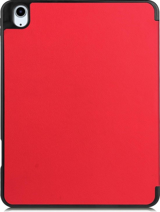 BASEY. Hoesje Geschikt voor iPad Air 2020 Hoes Case Tablet Hoesje Tri-fold Met Uitsparing Geschikt voor Apple Pencil - Hoes Geschikt voor iPad Air 4 2020 Hoesje Hard Cover Bookcase Hoes - Rood