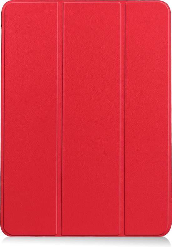 BASEY. Hoesje Geschikt voor iPad Air 2020 Hoes Case Tablet Hoesje Tri-fold Met Uitsparing Geschikt voor Apple Pencil - Hoes Geschikt voor iPad Air 4 2020 Hoesje Hard Cover Bookcase Hoes - Rood