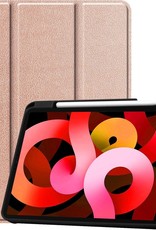 BASEY. Hoesje Geschikt voor iPad Air 2020 Hoes Case Tablet Hoesje Tri-fold Met Uitsparing Geschikt voor Apple Pencil - Hoes Geschikt voor iPad Air 4 2020 Hoesje Hard Cover Bookcase Hoes - Rosé goud