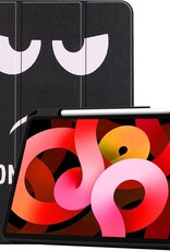 BASEY. Hoesje Geschikt voor iPad Air 2020 Hoes Case Tablet Hoesje Tri-fold Met Uitsparing Geschikt voor Apple Pencil - Hoes Geschikt voor iPad Air 4 2020 Hoesje Hard Cover Bookcase Hoes - Don't Touch Me