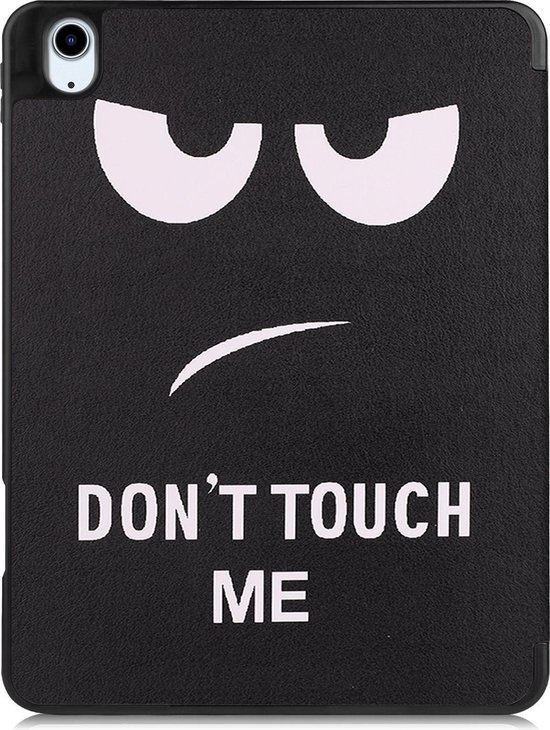 BASEY. Hoesje Geschikt voor iPad Air 2020 Hoes Case Tablet Hoesje Tri-fold Met Uitsparing Geschikt voor Apple Pencil - Hoes Geschikt voor iPad Air 4 2020 Hoesje Hard Cover Bookcase Hoes - Don't Touch Me