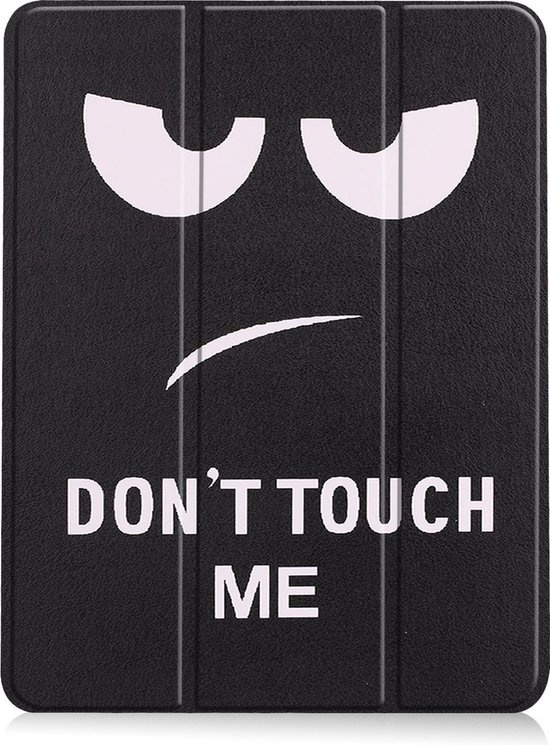 BASEY. Hoesje Geschikt voor iPad Air 2020 Hoes Case Tablet Hoesje Tri-fold Met Uitsparing Geschikt voor Apple Pencil - Hoes Geschikt voor iPad Air 4 2020 Hoesje Hard Cover Bookcase Hoes - Don't Touch Me