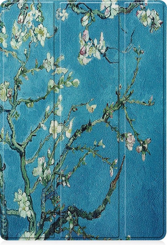 BASEY. Hoesje Geschikt voor Samsung Galaxy Tab S7 FE Hoes Case Tablet Hoesje Tri-fold Met Uitsparing Geschikt voor S Pen - Hoes Geschikt voor Samsung Tab S7 FE Hoesje Hard Cover Bookcase Hoes - Bloesem