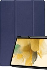 BASEY. Hoesje Geschikt voor Samsung Galaxy Tab S7 FE Hoes Case Tablet Hoesje Tri-fold Met Uitsparing Geschikt voor S Pen - Hoes Geschikt voor Samsung Tab S7 FE Hoesje Hard Cover Bookcase Hoes - Donkerblauw