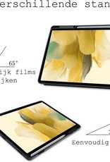 BASEY. Hoesje Geschikt voor Samsung Galaxy Tab S7 FE Hoes Case Tablet Hoesje Tri-fold Met Uitsparing Geschikt voor S Pen - Hoes Geschikt voor Samsung Tab S7 FE Hoesje Hard Cover Bookcase Hoes - Donkerblauw
