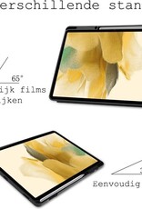 BASEY. Hoesje Geschikt voor Samsung Galaxy Tab S7 FE Hoes Case Tablet Hoesje Tri-fold Met Uitsparing Geschikt voor S Pen - Hoes Geschikt voor Samsung Tab S7 FE Hoesje Hard Cover Bookcase Hoes - Donkergroen