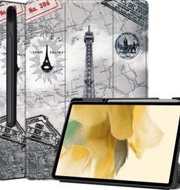 BASEY. BASEY. Samsung Galaxy Tab S7 FE Hoesje Met Uitsparing S Pen - Eiffeltoren