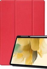 BASEY. Hoesje Geschikt voor Samsung Galaxy Tab S7 FE Hoes Case Tablet Hoesje Tri-fold Met Uitsparing Geschikt voor S Pen - Hoes Geschikt voor Samsung Tab S7 FE Hoesje Hard Cover Bookcase Hoes - Rood