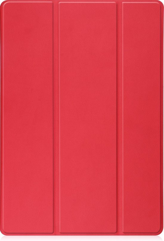BASEY. Hoesje Geschikt voor Samsung Galaxy Tab S7 FE Hoes Case Tablet Hoesje Tri-fold Met Uitsparing Geschikt voor S Pen - Hoes Geschikt voor Samsung Tab S7 FE Hoesje Hard Cover Bookcase Hoes - Rood