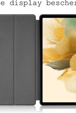 BASEY. Hoesje Geschikt voor Samsung Galaxy Tab S7 FE Hoes Case Tablet Hoesje Tri-fold Met Uitsparing Geschikt voor S Pen - Hoes Geschikt voor Samsung Tab S7 FE Hoesje Hard Cover Bookcase Hoes - Rosé goud