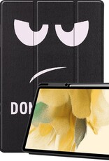 BASEY. Hoesje Geschikt voor Samsung Galaxy Tab S7 FE Hoes Case Tablet Hoesje Tri-fold Met Uitsparing Geschikt voor S Pen - Hoes Geschikt voor Samsung Tab S7 FE Hoesje Hard Cover Bookcase Hoes - Don't Touch Me