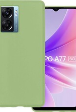 BASEY. Hoes Geschikt voor OPPO A77 Hoesje Siliconen Back Cover Case - Hoesje Geschikt voor OPPO A77 Hoes Cover Hoesje - Groen