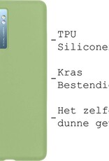 BASEY. Hoes Geschikt voor OPPO A77 Hoesje Siliconen Back Cover Case - Hoesje Geschikt voor OPPO A77 Hoes Cover Hoesje - Groen
