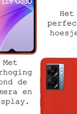 BASEY. Hoes Geschikt voor OPPO A77 Hoesje Siliconen Back Cover Case - Hoesje Geschikt voor OPPO A77 Hoes Cover Hoesje - Rood