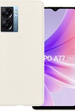 BASEY. Hoes Geschikt voor OPPO A77 Hoesje Siliconen Back Cover Case - Hoesje Geschikt voor OPPO A77 Hoes Cover Hoesje - Wit