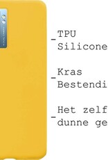 BASEY. Hoes Geschikt voor OPPO A77 Hoesje Siliconen Back Cover Case - Hoesje Geschikt voor OPPO A77 Hoes Cover Hoesje - Geel - 2 Stuks