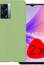 BASEY. Hoes Geschikt voor OPPO A77 Hoesje Siliconen Back Cover Case - Hoesje Geschikt voor OPPO A77 Hoes Cover Hoesje - Groen - 2 Stuks