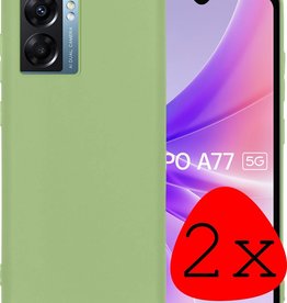 BASEY. BASEY. OPPO A77 Hoesje Siliconen - Groen - 2 PACK