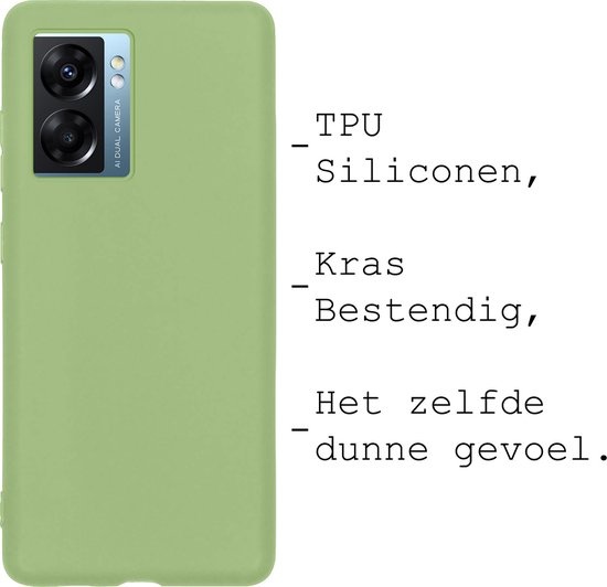 Hoes Geschikt voor OPPO A77 Hoesje Siliconen Back Cover Case - Hoesje Geschikt voor OPPO A77 Hoes Cover Hoesje - Groen - 2 Stuks