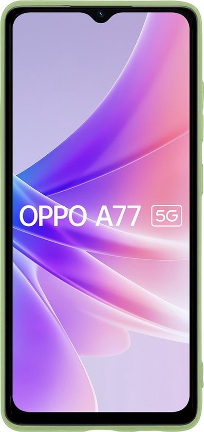 BASEY. Hoes Geschikt voor OPPO A77 Hoesje Siliconen Back Cover Case - Hoesje Geschikt voor OPPO A77 Hoes Cover Hoesje - Groen - 2 Stuks