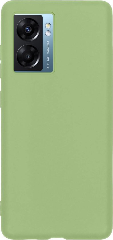 BASEY. Hoes Geschikt voor OPPO A77 Hoesje Siliconen Back Cover Case - Hoesje Geschikt voor OPPO A77 Hoes Cover Hoesje - Groen - 2 Stuks